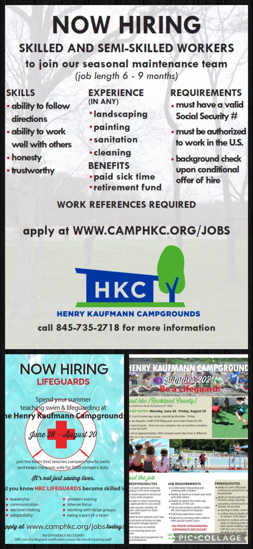 Henry Kaufmann Campgrounds looking for workers