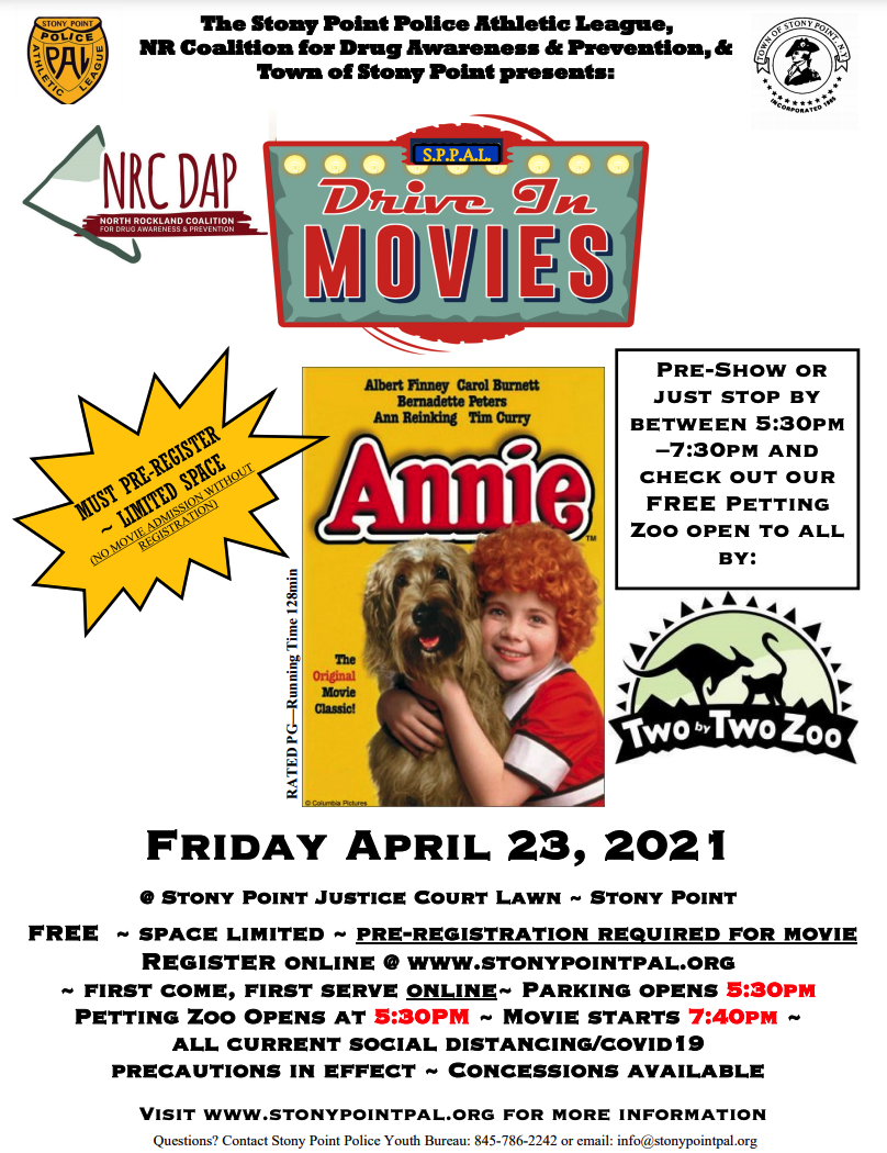 Stony Point  to host drive in movie April 23rd