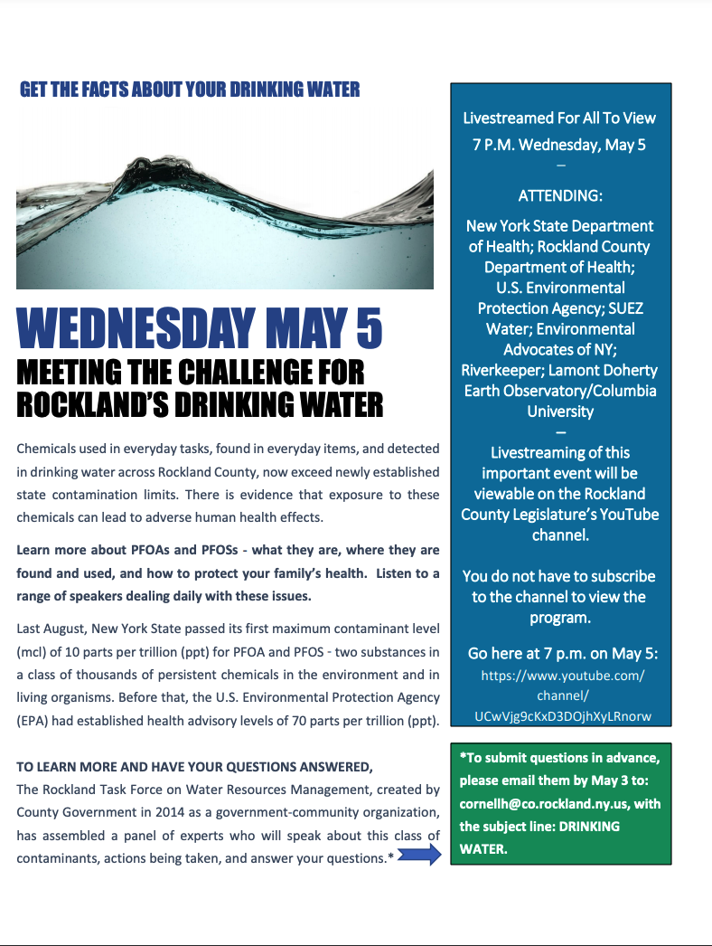 Get the facts about your drinking water May 5th at 7pm