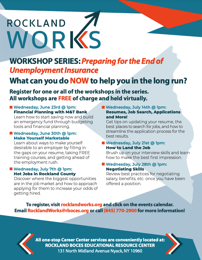 RocklandWorks presents workshop series on ‘Preparing for the End of Unemployment Insurance’