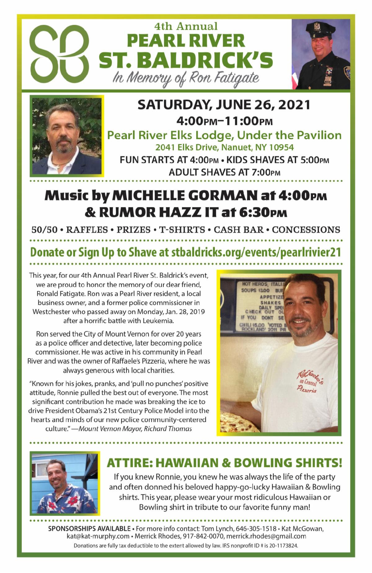 Pearl River St. Baldrick’s remembers Fatigate on June 26th