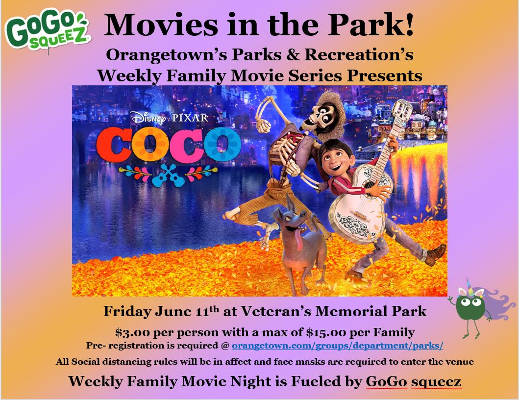 Orangetown Parks & Rec present Coco on June 11th