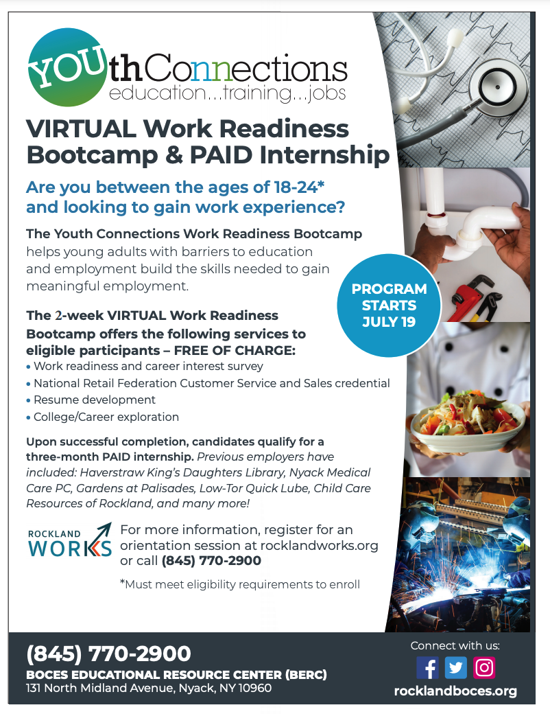 Virtual Work Readiness Bootcamp to begin July 19th