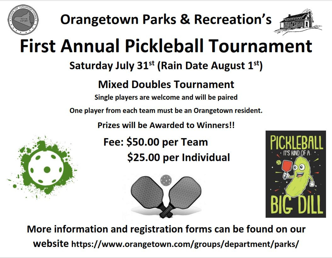 First Annual Pickleball Tournament in Orangetown July 31st Rockland