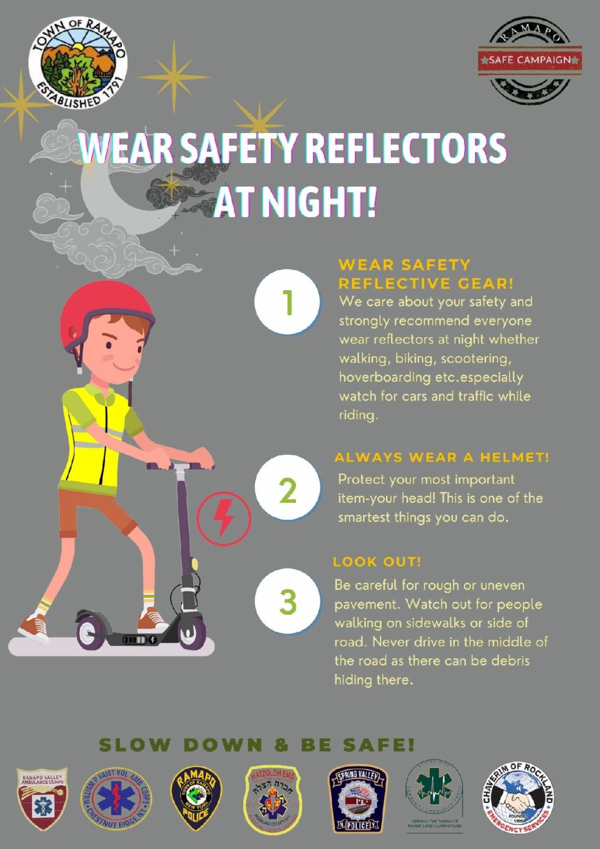 Town of Ramapo Safe Campaign reminds residents to wear reflectors at ...