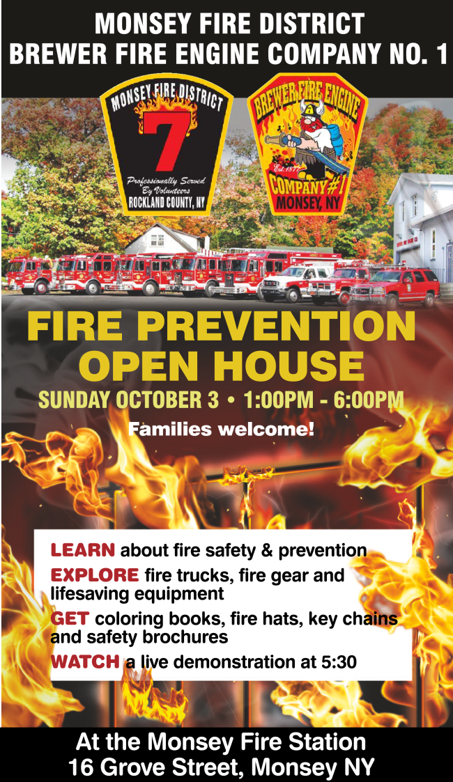 Monsey Fire District to host fire prevention open house October 3rd