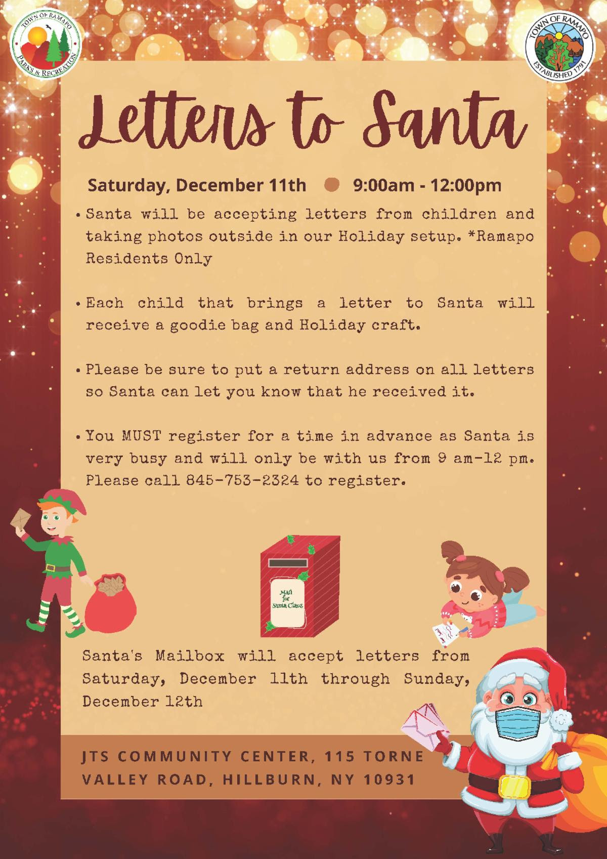 Letters to Santa in Ramapo December 11th