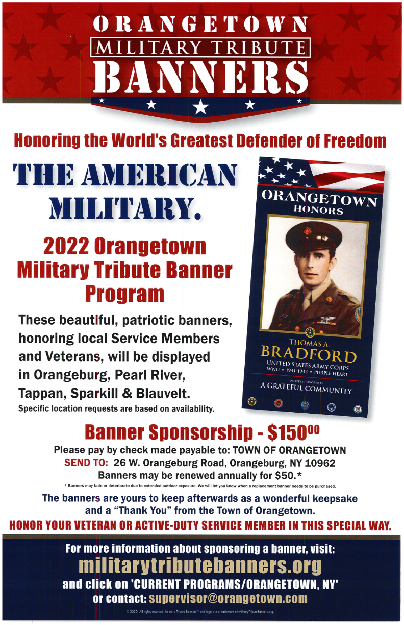2022 Orangetown Military Tribute Banners available