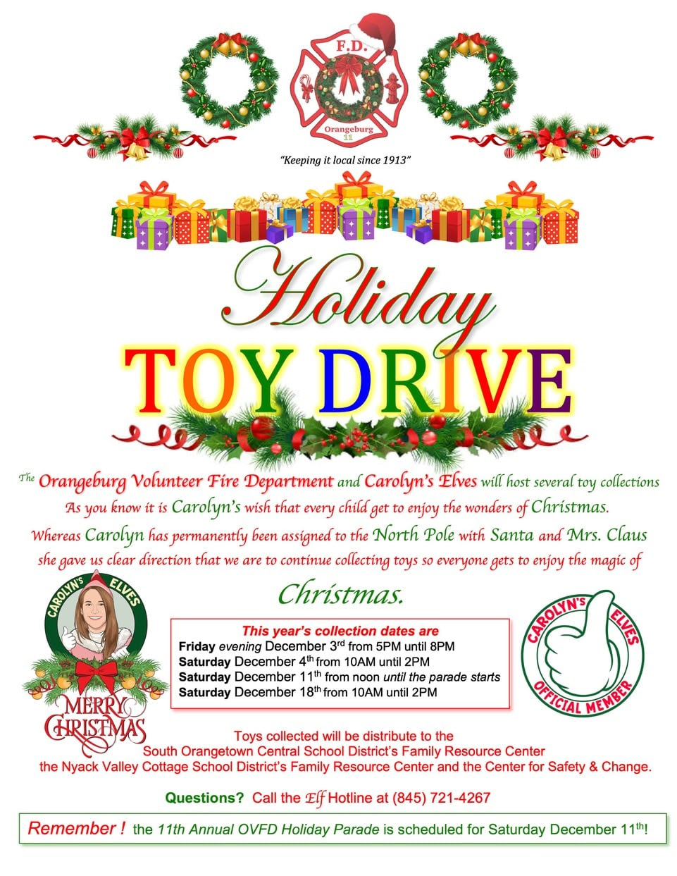Orangeburg Fire Department and Carolyn’s Elves hold toy drive