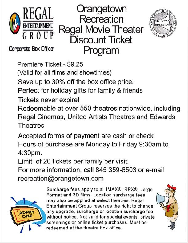 Regal premiere cheap movie ticket restrictions