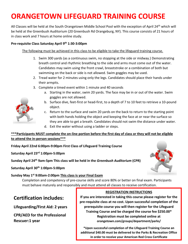 Orangetown Lifeguard Training Course