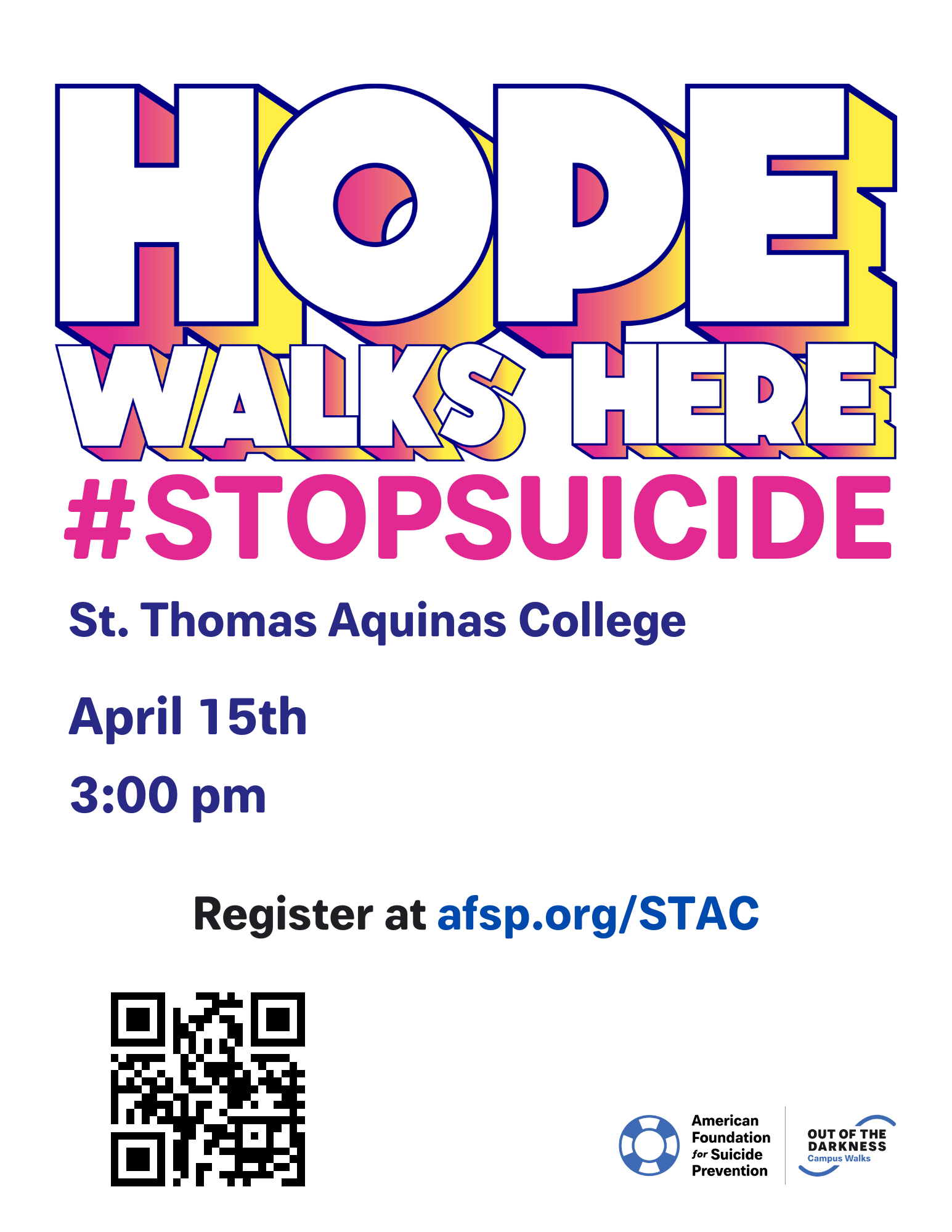 St. Thomas Aquinas College Hosting Campus Walk for the American Foundation for Suicide Prevention