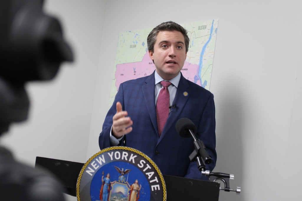 Orange County NY Senator James Skoufis, at a recent press conference regarding the establishment of a monitor for the Orange County Industrial Development Agency (IDA)