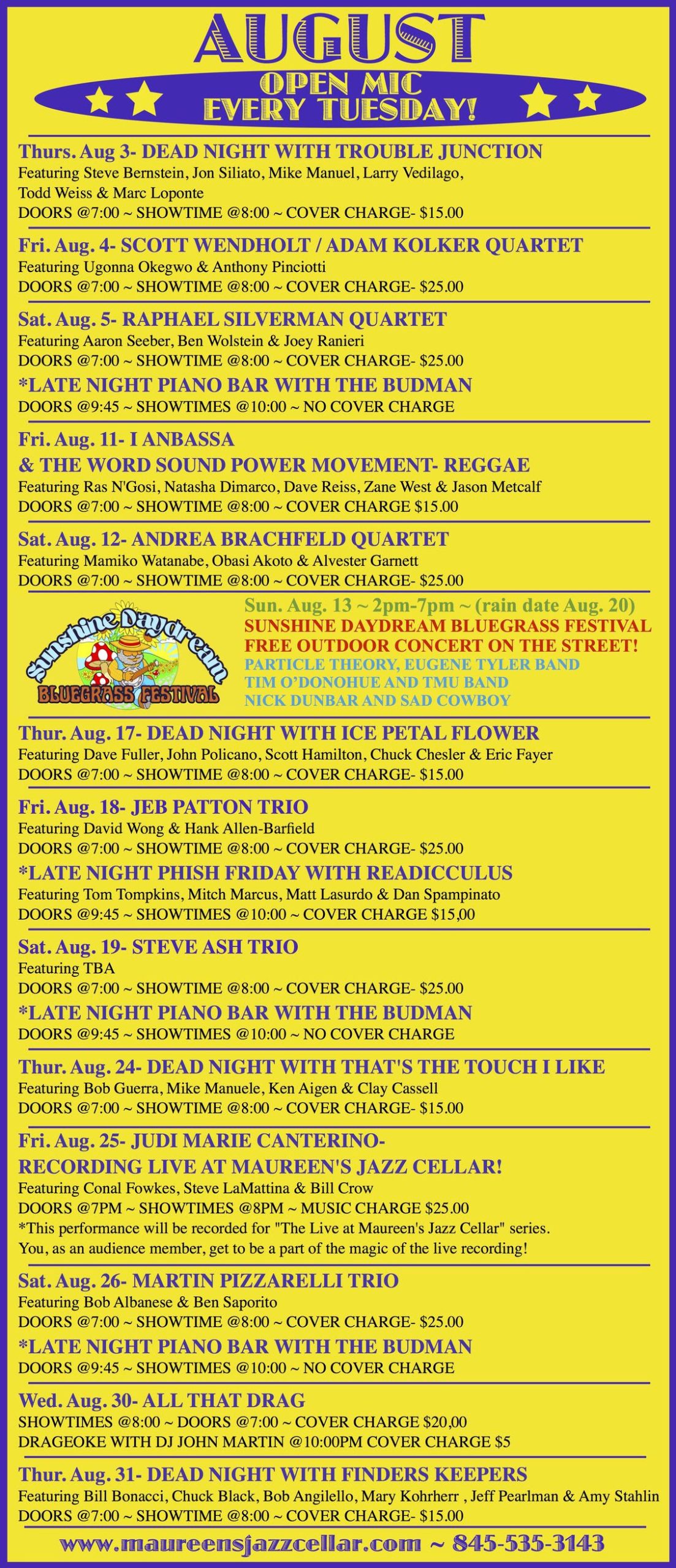 Maureen’s Jazz Cellar – August