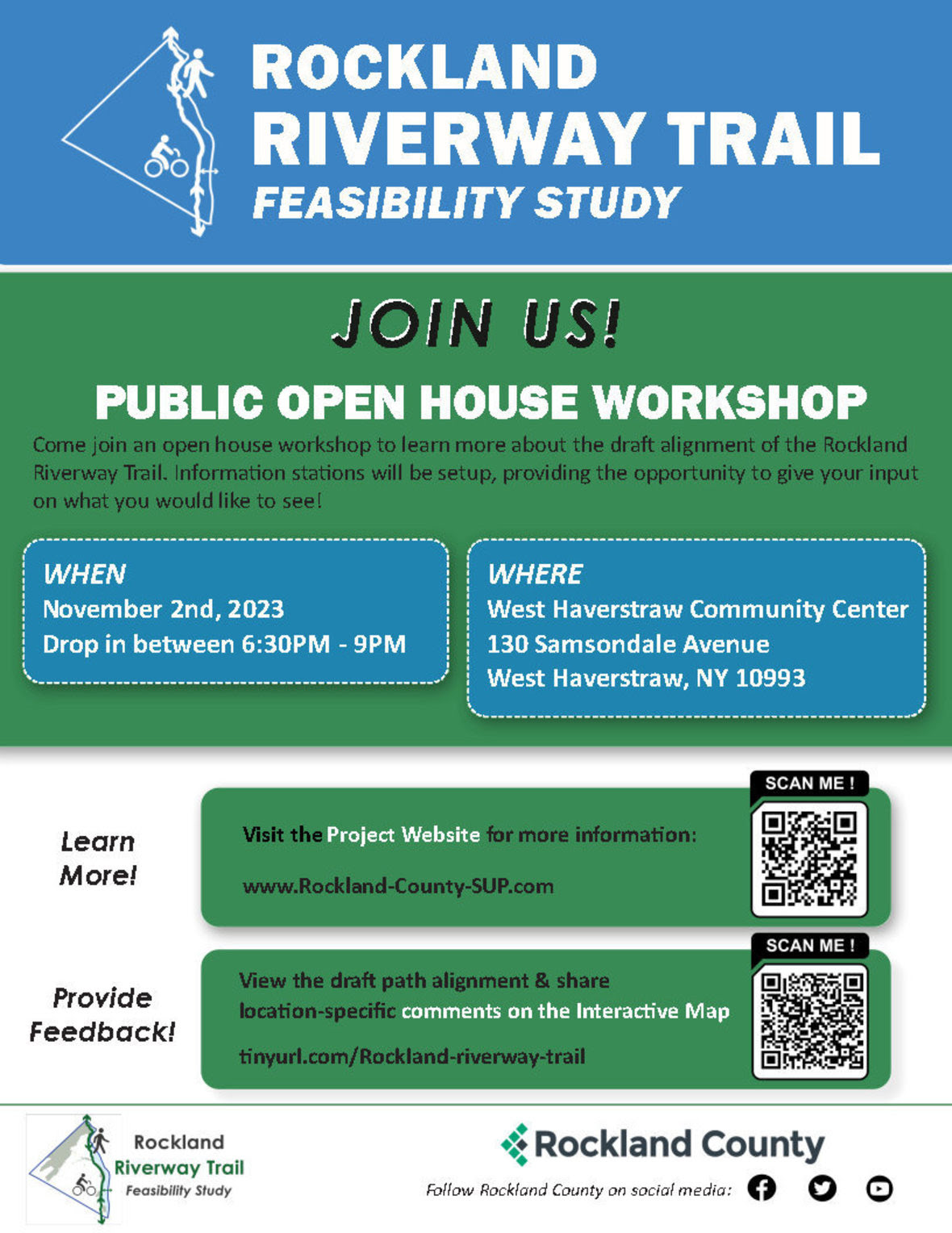 Public Open House for Rockland Riverway Trail Study