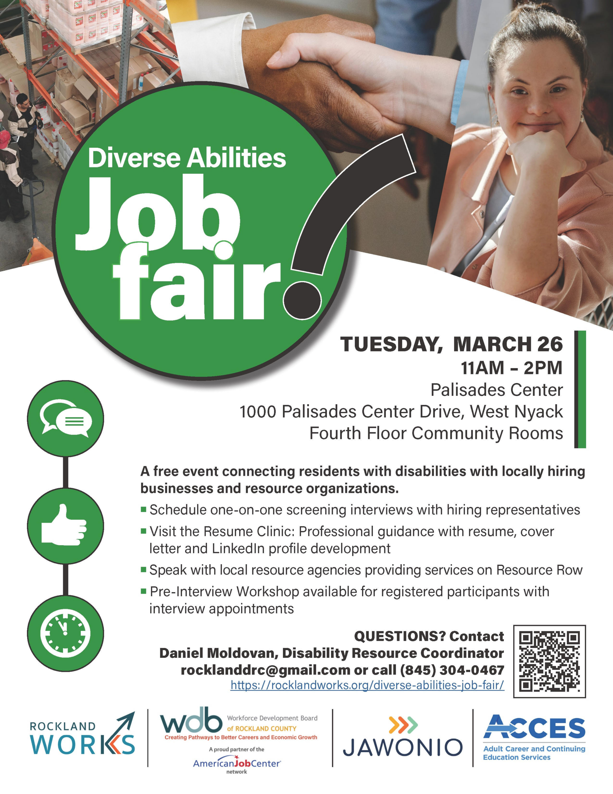 Second Rockland County Diverse Abilities Job Fair: March 26th, 2024