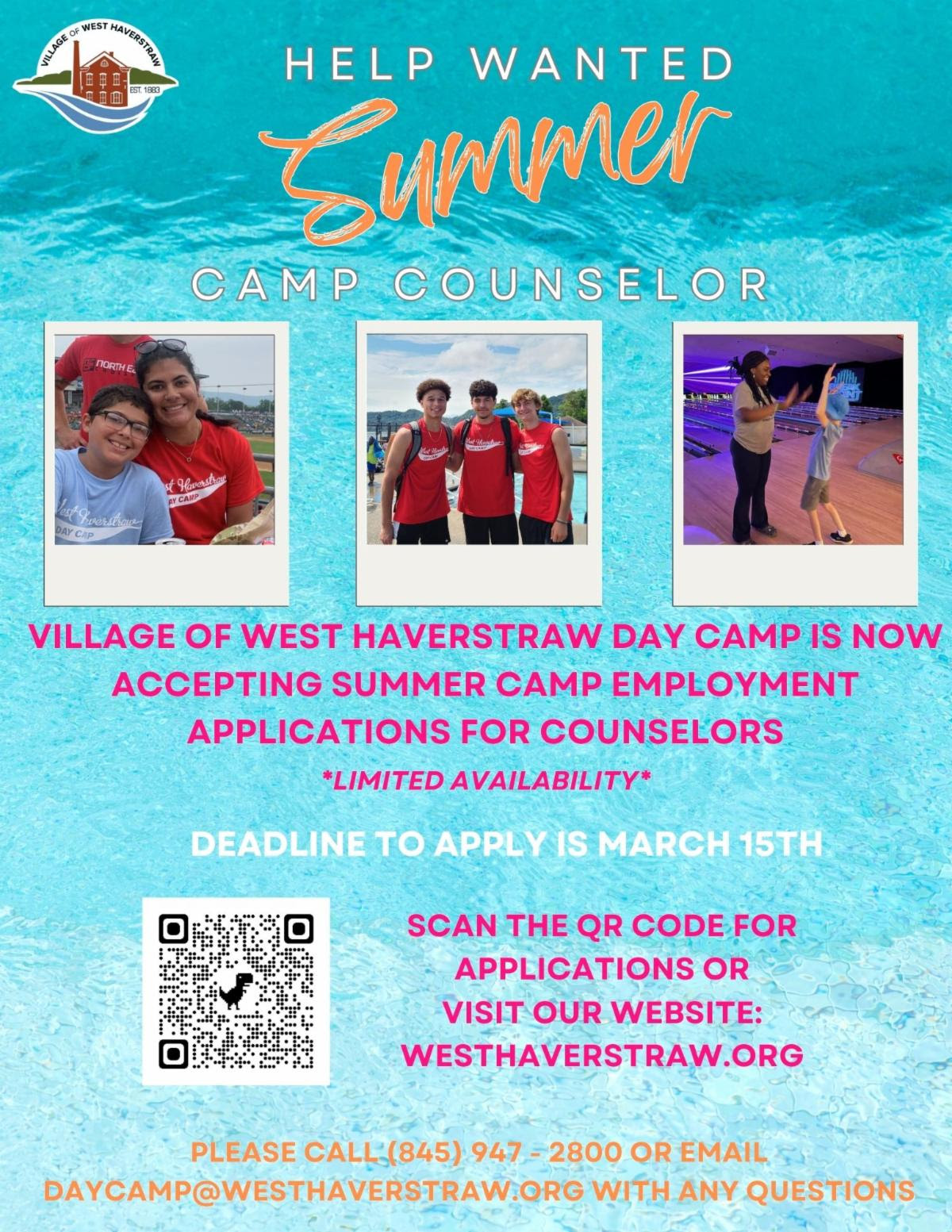 Summer Day Camp Counselor Positions Available!