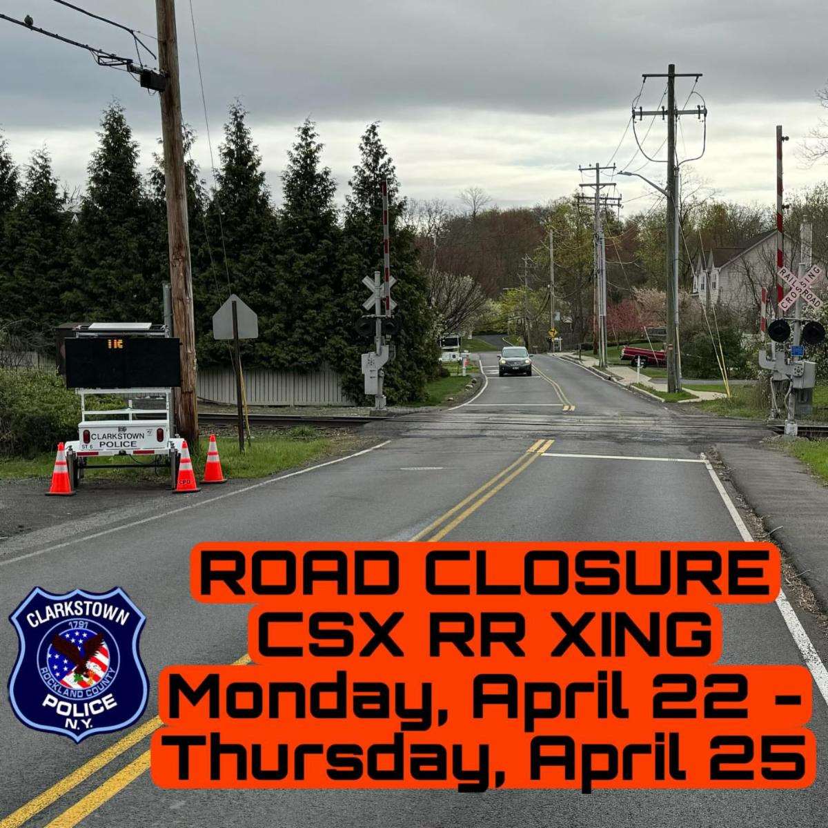 Upcoming Road Closure Alert: Gilchrest Rd at Railroad Crossing