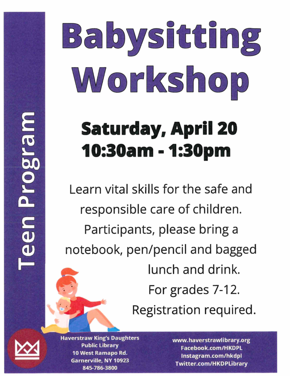 Haverstraw King’s Daughters Public Library: Babysitting Workshop for Teens
