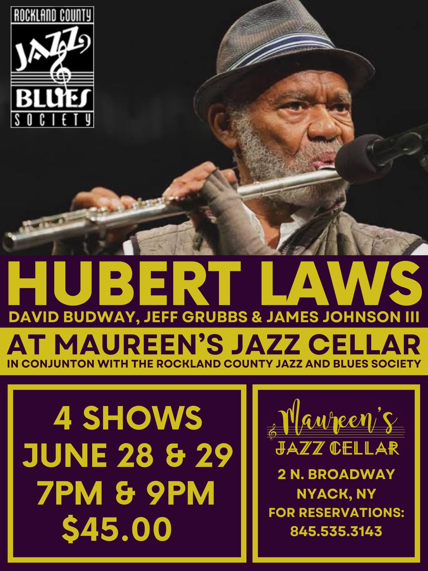 Jazz Legend Hubert Laws to Perform at Maureen’s Jazz Cellar