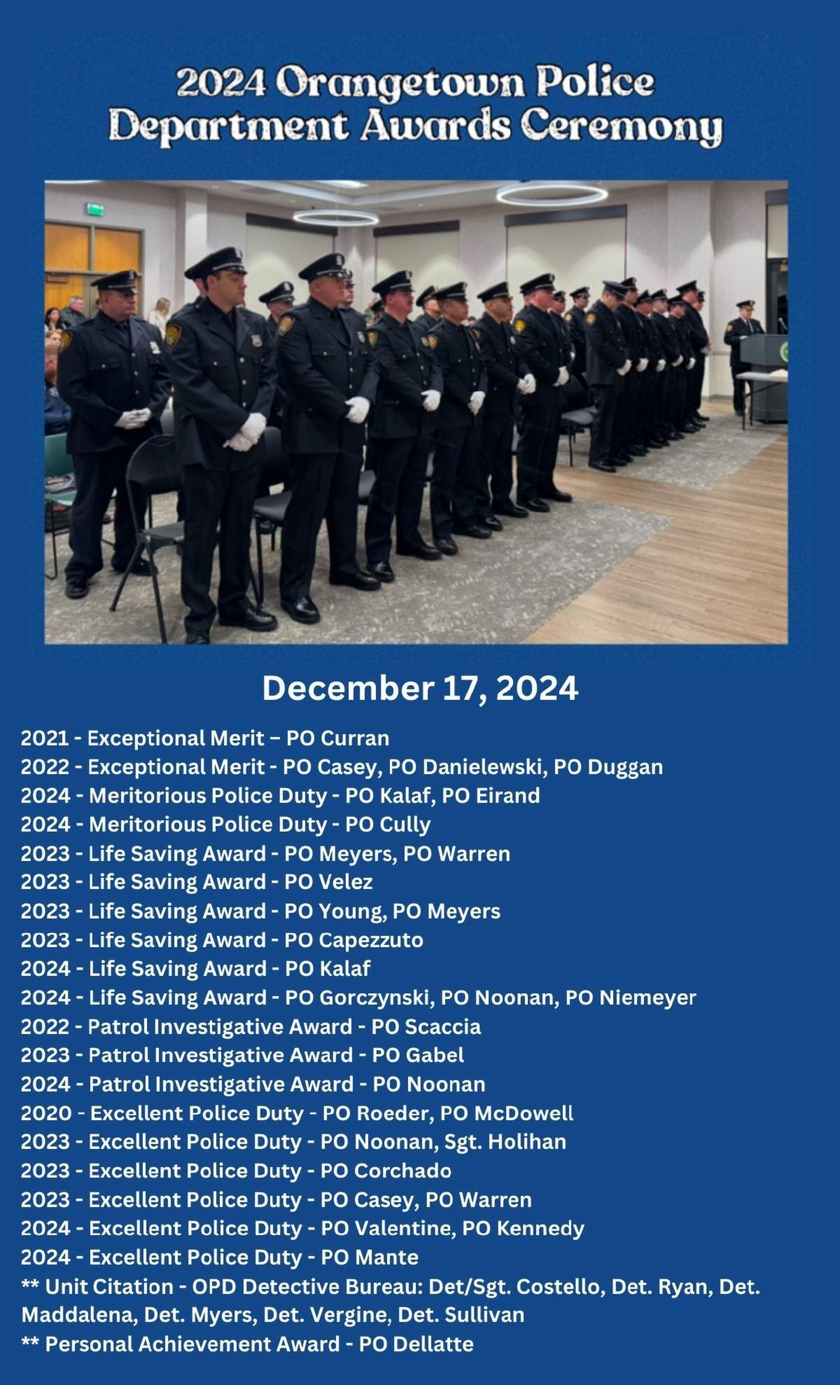 Orangetown Police Officers Honored for Exceptional Service