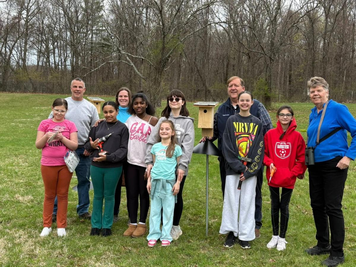 Girl Scout Troop Installs Bluebird Boxes at Historic Traphagen Property