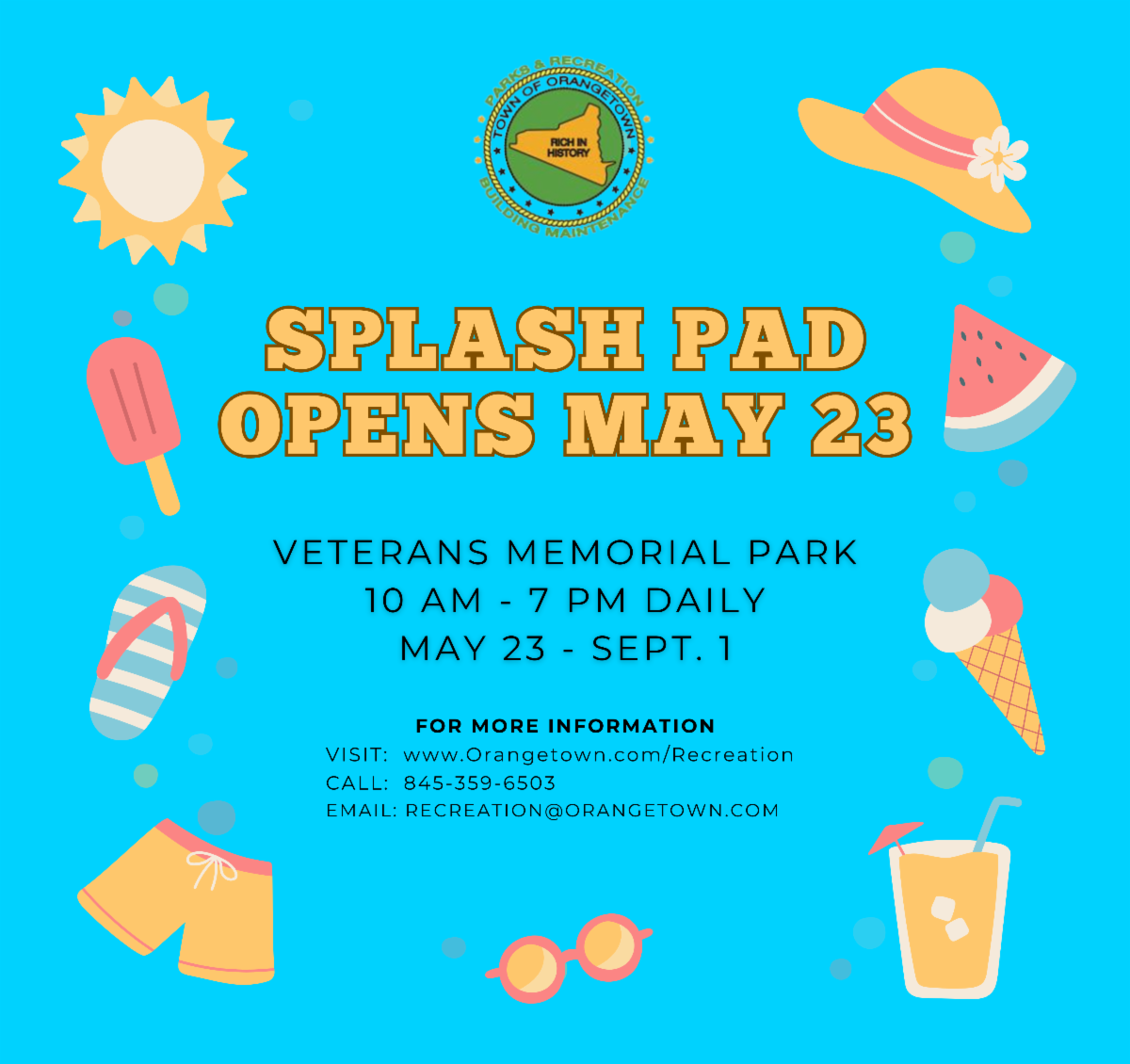 Orangetown’s Veterans Memorial Park Splash Pad to Open May 23