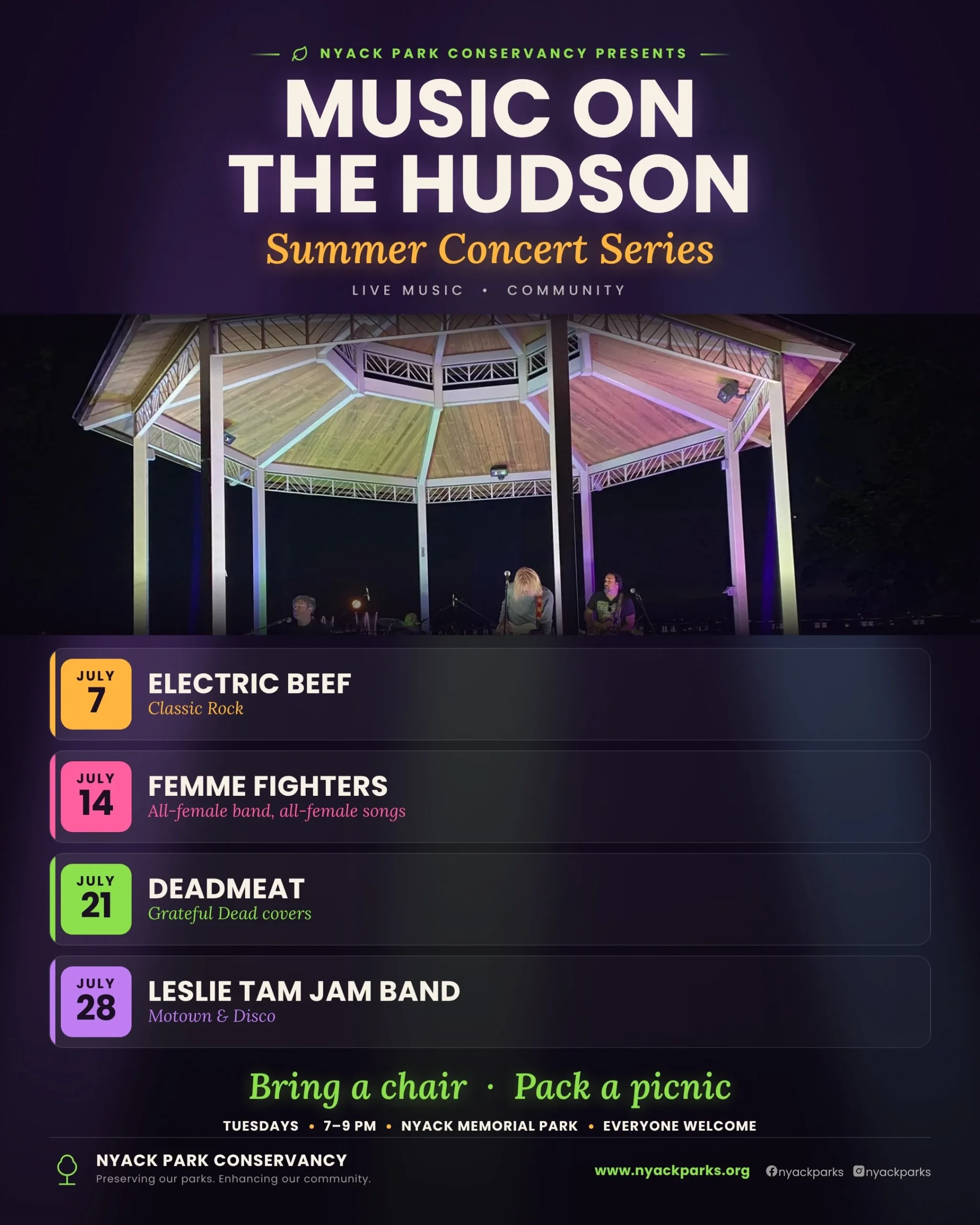 Music On The Hudson Returns to Nyack Memorial Park