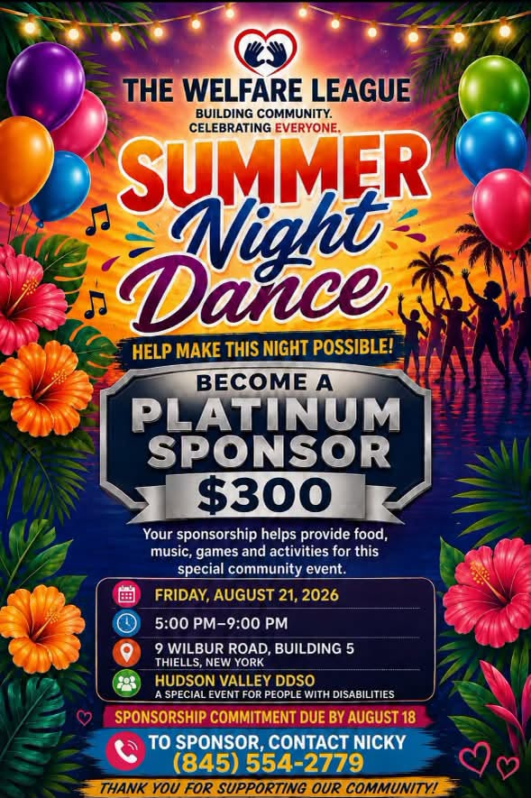 Welfare League and Hudson Valley DDSO to Host Summer Night Dance in Thiells